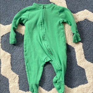 Green 0-3 Old Navy zipper pajamas